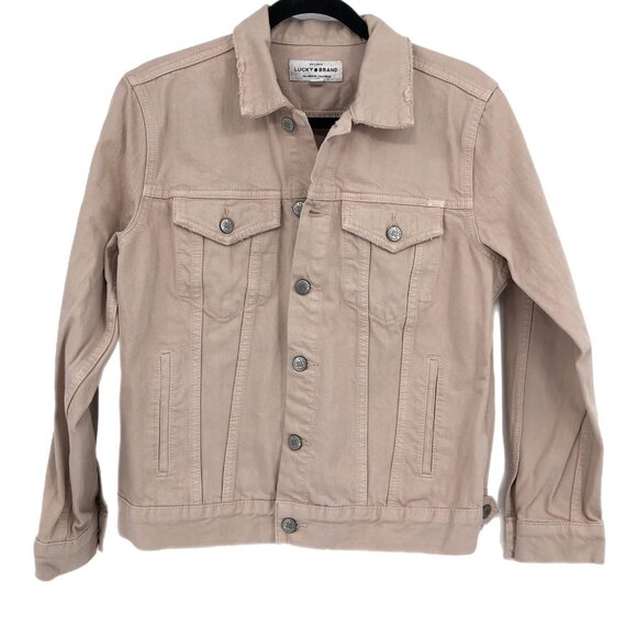 Lucky Brand Beige Jean Jacket | Versatile for Any Season - Picture 1 of 6